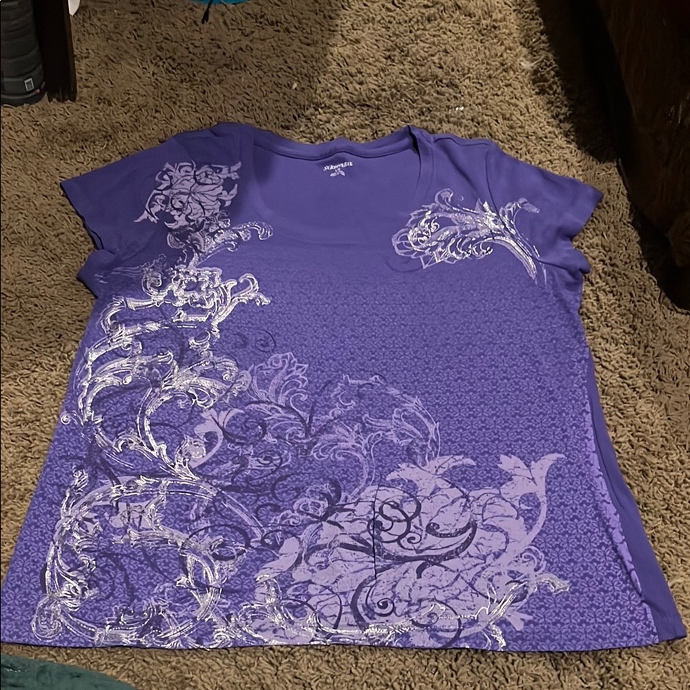 St. John's Bay Purple Graphic Polo Tee